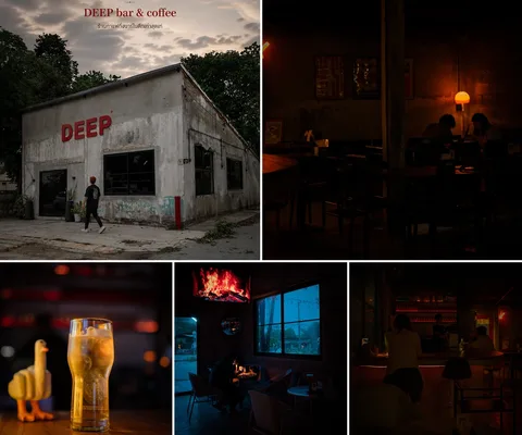 ภาพ 5 ภาพแรกจากโพสต์รีวิว DEEP bar & coffee
