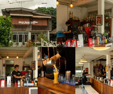 ภาพรวม 5 ภาพจากรีวิว Slow Bear Coffee • พิษณุโลก โดย @1.dayz